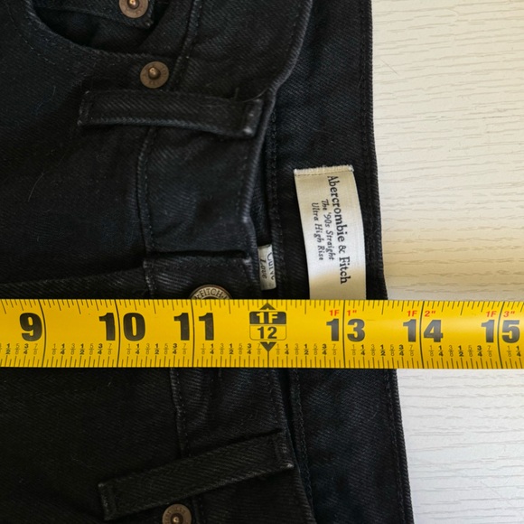 Abercrombie & Fitch The 90s Straight Ultra High Rise Jeans Curve Love Black 26 S - Picture 13 of 14